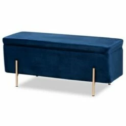 Rockwell Velvet Metal Storage Bench - Baxton Studio Blue/gold 23 Rockwell Velvet Metal Storage Bench - Baxton Studio Blue/gold -Ottomans Official Shop unnamed file 7581