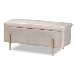 Rockwell Velvet Metal Storage Bench - Baxton Studio Blue/gold 24 Rockwell Velvet Metal Storage Bench - Baxton Studio Blue/gold -Ottomans Official Shop unnamed file 7582