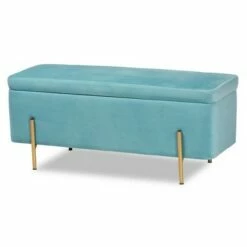 Rockwell Velvet Metal Storage Bench - Baxton Studio Blue/gold 25 Rockwell Velvet Metal Storage Bench - Baxton Studio Blue/gold -Ottomans Official Shop unnamed file 7583