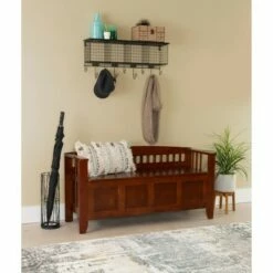 Split Seat Storage Bench Walnut - Linon -Ottomans Official Shop unnamed file 7593