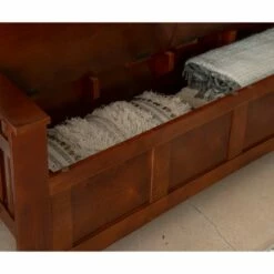 Split Seat Storage Bench Walnut - Linon -Ottomans Official Shop unnamed file 7596