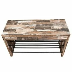 Industrial Shoe Bench with Metal Storage Racks Distressed Wood - Danya B. 16 Industrial Shoe Bench with Metal Storage Racks Distressed Wood - Danya B. -Ottomans Official Shop unnamed file 7635