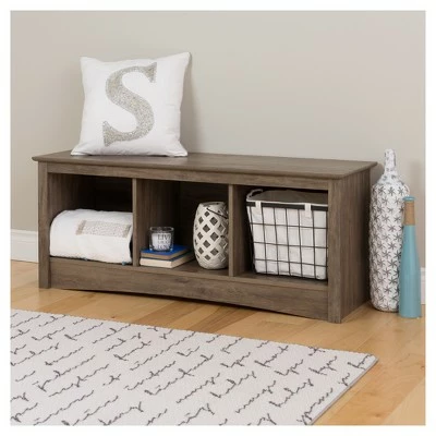 Cubbie Bench - Prepac Gray 3 Cubbie Bench - Prepac Gray
