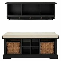 2pc Brennan Entryway Bench and Shelf Set - Crosley Natural -Ottomans Official Shop unnamed file 7676