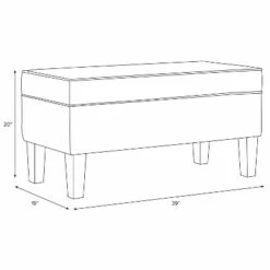 Custom Upholstered Contemporary Bench - Skyline Furniture Linen Navy