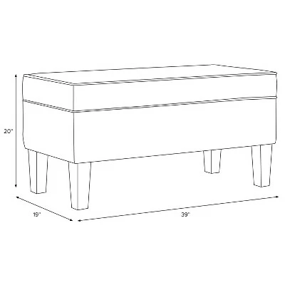 Custom Upholstered Contemporary Bench - Skyline Furniture Linen Navy 3 Custom Upholstered Contemporary Bench - Skyline Furniture Linen Navy