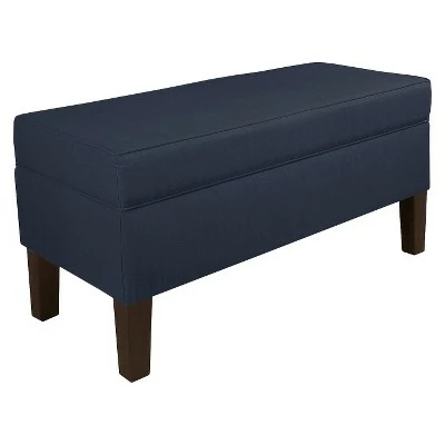 Custom Upholstered Contemporary Bench - Skyline Furniture Linen Navy 5 Custom Upholstered Contemporary Bench - Skyline Furniture Linen Navy - Image 3