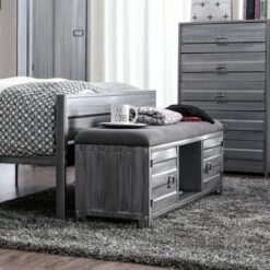 Zeddie Storage Benches Hand Brushed Silver - miBasics -Ottomans Official Shop unnamed file 7749
