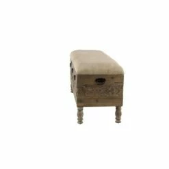 Olivia & May Carved Wood and Upholstered Storage Bench with Drawers Brown - Olivia & May -Ottomans Official Shop unnamed file 7798