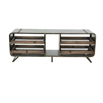 Olivia & May Industrial Storage Bench Gray - Olivia & May 9 Olivia & May Industrial Storage Bench Gray - Olivia & May - Image 7