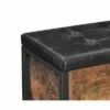 Button Tufted Leatherette Flip Top Storage Bench Black/Brown - Benzara -Ottomans Official Shop unnamed file 7831