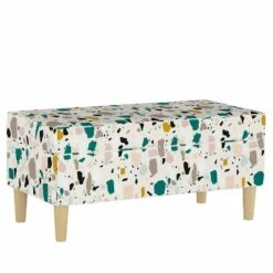 Jaxson Storage Bench Terrazzo Emerald Ochre - Skyline Furniture