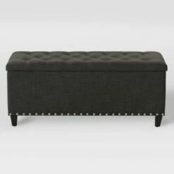 Boston Tufted Fabric Storage Ottoman Dark Gray - CorLiving -Ottomans Official Shop unnamed file 8010