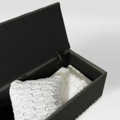 Boston Tufted Fabric Storage Ottoman Dark Gray - CorLiving -Ottomans Official Shop unnamed file 8013