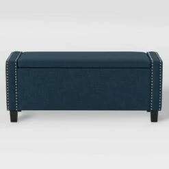 Boston Fabric Storage Ottoman Navy Blue - CorLiving -Ottomans Official Shop unnamed file 8019