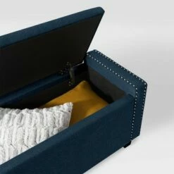 Boston Fabric Storage Ottoman Navy Blue - CorLiving -Ottomans Official Shop unnamed file 8021