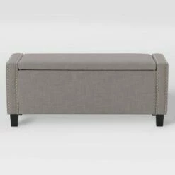 Boston Storage Fabric Ottoman Light Gray - CorLiving -Ottomans Official Shop unnamed file 8042