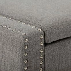 Boston Storage Fabric Ottoman Light Gray - CorLiving -Ottomans Official Shop unnamed file 8043