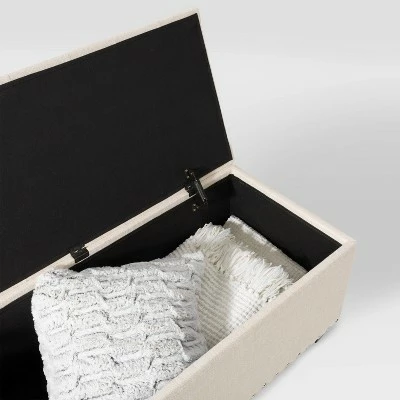 Boston Tufted Fabric Storage Ottoman Beige - CorLiving 9 Boston Tufted Fabric Storage Ottoman Beige - CorLiving - Image 7