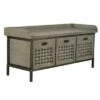 Wood Storage Bench with Basket Drawers Gray - Decor Therapy -Ottomans Official Shop unnamed file 8082