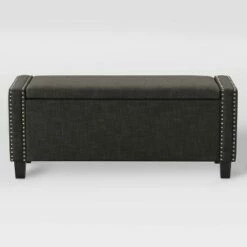 Boston Storage Fabric Ottoman Dark Gray - CorLiving -Ottomans Official Shop unnamed file 8092