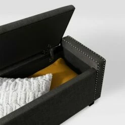 Boston Storage Fabric Ottoman Dark Gray - CorLiving -Ottomans Official Shop unnamed file 8094