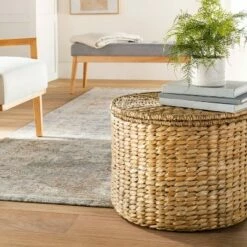 Threshold Designed W/Studio McGee Woven Storage Ottoman Natural - Threshold™ designed with Studio McGee