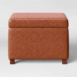 Essex Single Storage Ottoman - Threshold™ Chocolate Faux Leather -Ottomans Official Shop unnamed file 8113