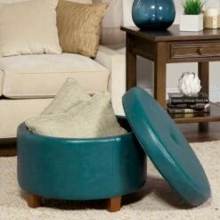 Large Round Storage Ottoman - HomePop Moss Green 28 Large Round Storage Ottoman - HomePop Moss Green -Ottomans Official Shop unnamed file 8122