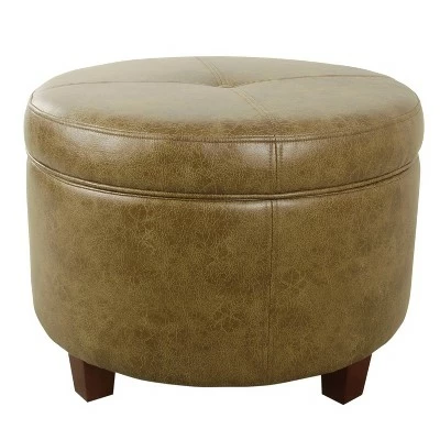 Large Round Storage Ottoman - HomePop Moss Green 20 Large Round Storage Ottoman - HomePop Moss Green - Image 18