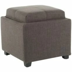 Harrison Tray Storage Ottoman - Safavieh Charcoal Gray -Ottomans Official Shop unnamed file 8136