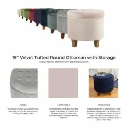 Velvet Tufted Round Storage Ottoman Pink Blush - HomePop -Ottomans Official Shop unnamed file 8209