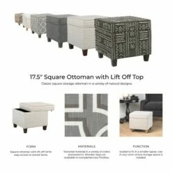 Cole Classics Square Storage Ottoman with Lift Off Top - HomePop Linen -Ottomans Official Shop unnamed file 8212