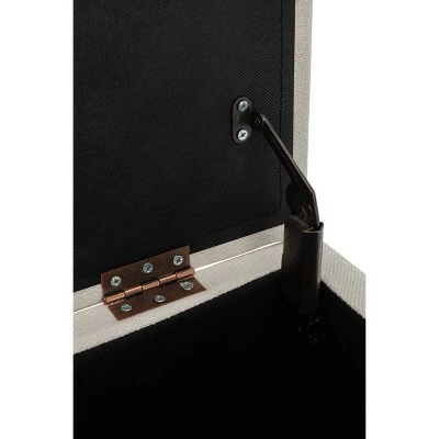 24" Tufted Storage Ottoman and Hinged Lid - WOVENBYRD Light Brown 4 24" Tufted Storage Ottoman and Hinged Lid - WOVENBYRD Light Brown - Image 2