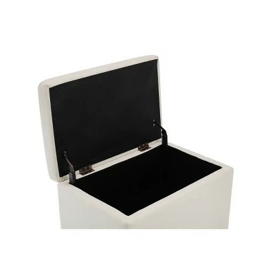 24" Tufted Storage Ottoman and Hinged Lid - WOVENBYRD Light Brown 6 24" Tufted Storage Ottoman and Hinged Lid - WOVENBYRD Light Brown - Image 4