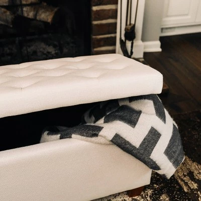 24" Tufted Storage Ottoman and Hinged Lid - WOVENBYRD Light Brown 20 24" Tufted Storage Ottoman and Hinged Lid - WOVENBYRD Light Brown - Image 18