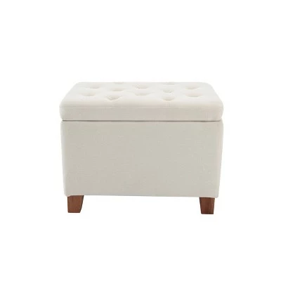 24" Tufted Storage Ottoman and Hinged Lid - WOVENBYRD Light Brown 21 24" Tufted Storage Ottoman and Hinged Lid - WOVENBYRD Light Brown - Image 19