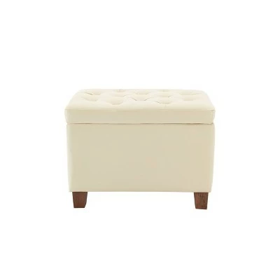 24" Tufted Storage Ottoman and Hinged Lid - WOVENBYRD Light Brown 22 24" Tufted Storage Ottoman and Hinged Lid - WOVENBYRD Light Brown - Image 20