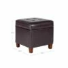 Square Tufted Faux Leather Storage Ottoman - HomePop Brown -Ottomans Official Shop unnamed file 8254