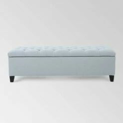Ottilie Storage Ottoman - Christopher Knight Home Light Blue -Ottomans Official Shop unnamed file 8296