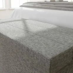 Foldable Rectangle Storage Ottoman with Channel Tufting - Brookside Home Black Faux Leather -Ottomans Official Shop unnamed file 8303