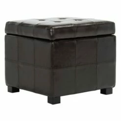 Maiden Square Tufted Storage Ottoman - Safavieh Black -Ottomans Official Shop unnamed file 8329