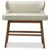 Gradisca Modern And Contemporary Fabric Button Tufted Upholstered Bar Bench Banquette - Baxton Studio Light Beige