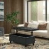Elliot Lift Top Rectangular Storage Ottoman Midnight Black - WyndenHall