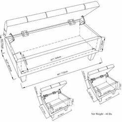 3pc 44" Lancaster Storage Ottoman - Wyndenhall Linen Look Fabric Slate Gray -Ottomans Official Shop unnamed file 8422