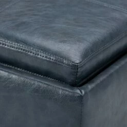 17" Townsend Cube Storage Ottoman with Tray - WyndenHall Distressed Slate Gray -Ottomans Official Shop unnamed file 8452