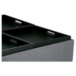 35" Franklin Square Coffee Table Storage Ottoman Linen Look Fabric - Wyndenhall Distressed Umber Brown -Ottomans Official Shop unnamed file 8493