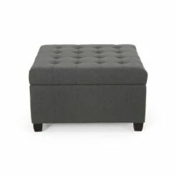 Isabella Contemporary Tufted Fabric Storage Ottoman - Christopher Knight Home Navy Blue/dark Brown -Ottomans Official Shop unnamed file 8499