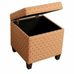 Sunshine Storage Cube Ottoman - Orange - HomePop