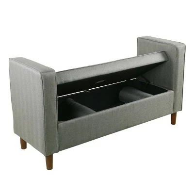 Rimo Upholstered Storage Bench - HomePop Cream 6 Rimo Upholstered Storage Bench - HomePop Cream - Image 4